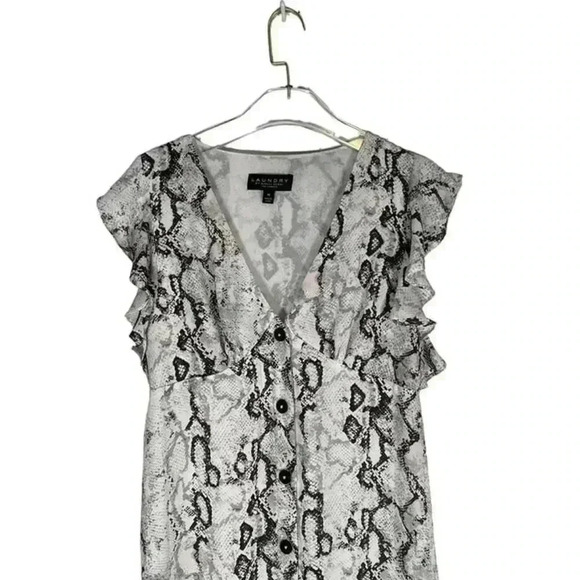 Laundry by Shelli Segal Python Print Button Front Midi Dress Medium - Picture 6 of 9